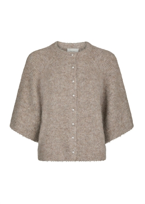 Amaya fluffy knit cardigan Beige Melange Neo Noir 